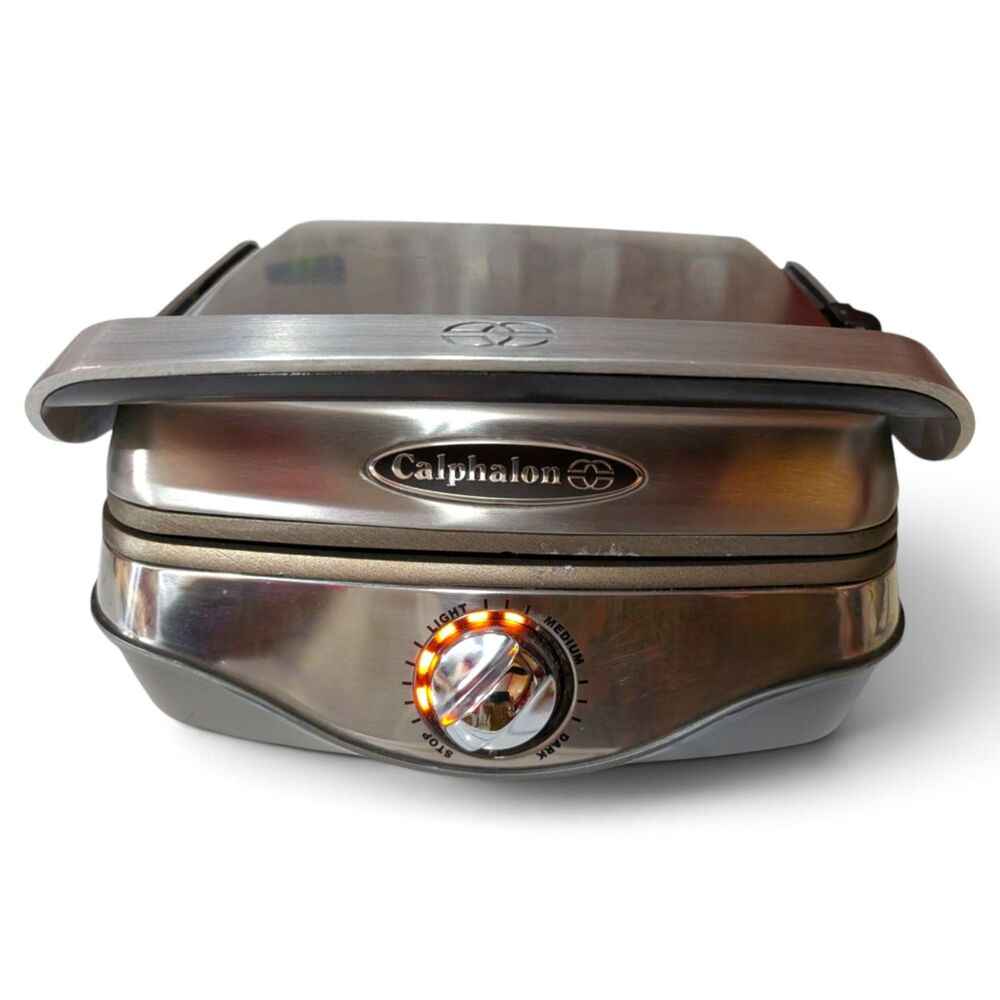 Calphalon HE400WM Waffle Maker Stainless Steel 4-Slice 1500W Tested Works